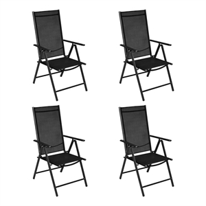 Bowery Hill Contemporary Powder-Coated Aluminum Dining Set in Black