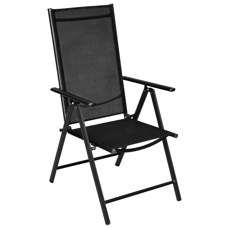 Bowery Hill Contemporary Powder-Coated Aluminum Dining Set in Black