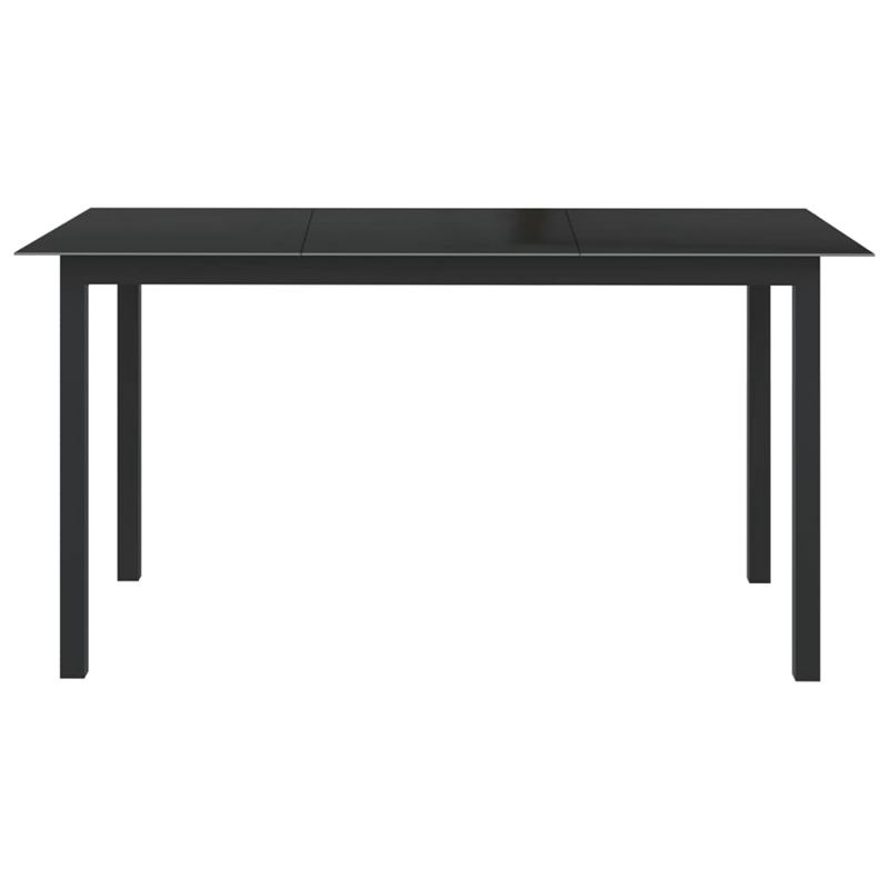 Bowery Hill Contemporary Powder-Coated Aluminum Dining Set in Black