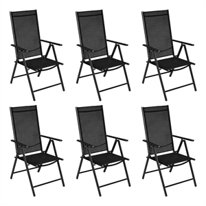 Bowery Hill Contemporary Powder-Coated Aluminum Dining Set in Black