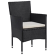 Bowery Hill Contemporary Weather-Resistant Dining Set in Black