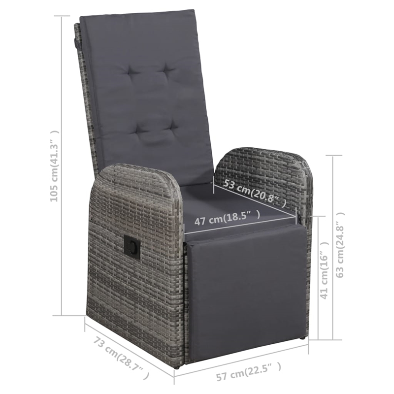 Bowery Hill Contemporary Weather-Resistant Dining Set in Gray/Dark Gray