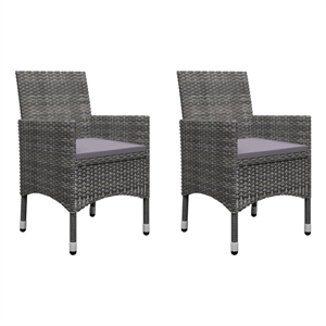 Bowery Hill Solid Acacia Wood & Powder-Coated Steel Dining Set in Gray