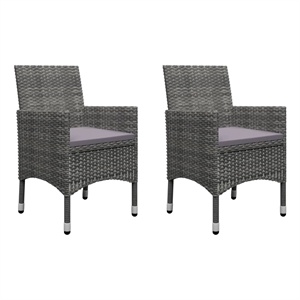 Bowery Hill Solid Acacia Wood & Powder-Coated Steel Dining Set in Gray