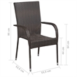 Bowery Hill Solid Acacia Wood Medium Stackable Dining Set in Brown