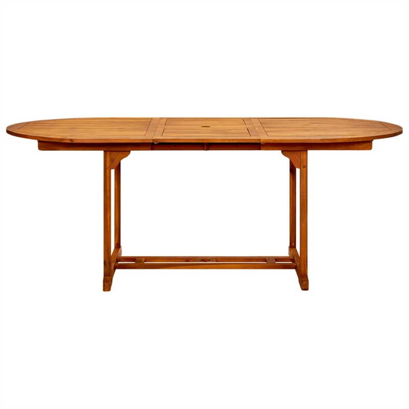 Bowery Hill Solid Acacia Wood & PE Rattan Dining Set in Black