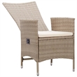 Bowery Hill Contemporary Solid Acacia Wood Dining Set in Beige