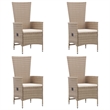 Bowery Hill Contemporary Solid Acacia Wood Dining Set in Beige
