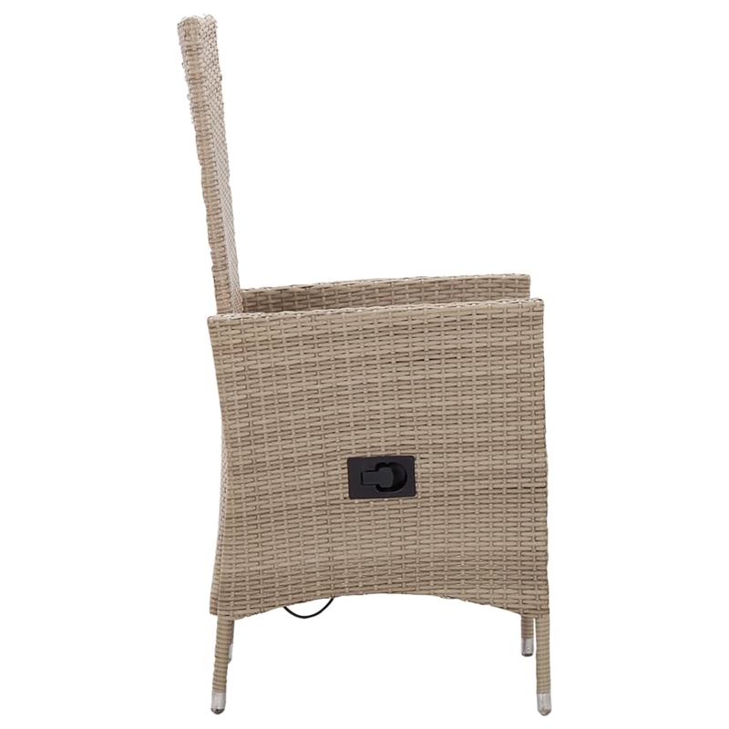 Bowery Hill Contemporary Solid Acacia Wood Dining Set in Beige