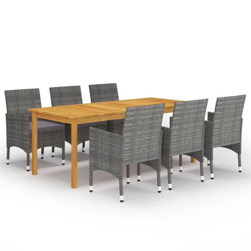 Bowery Hill Contemporary Durable Dining Set in Gray/Dark Gray