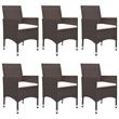 Bowery Hill Solid Acacia Wood/PE Rattan/Powder-Coated Steel Dining Set in Brown