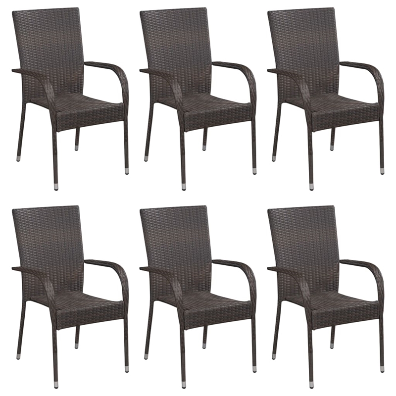 Bowery Hill Solid Acacia Wood/PE Rattan/Powder-Coated Steel Dining Set in Brown