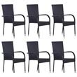 Bowery Hill Contemporary Weather-Resistant Dining Set in Black/Natural