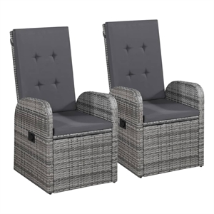 Bowery Hill Contemporary Weather-Resistant 3 Piece Dining Set in Gray