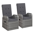 Bowery Hill Contemporary Weather-Resistant 3 Piece Dining Set in Gray