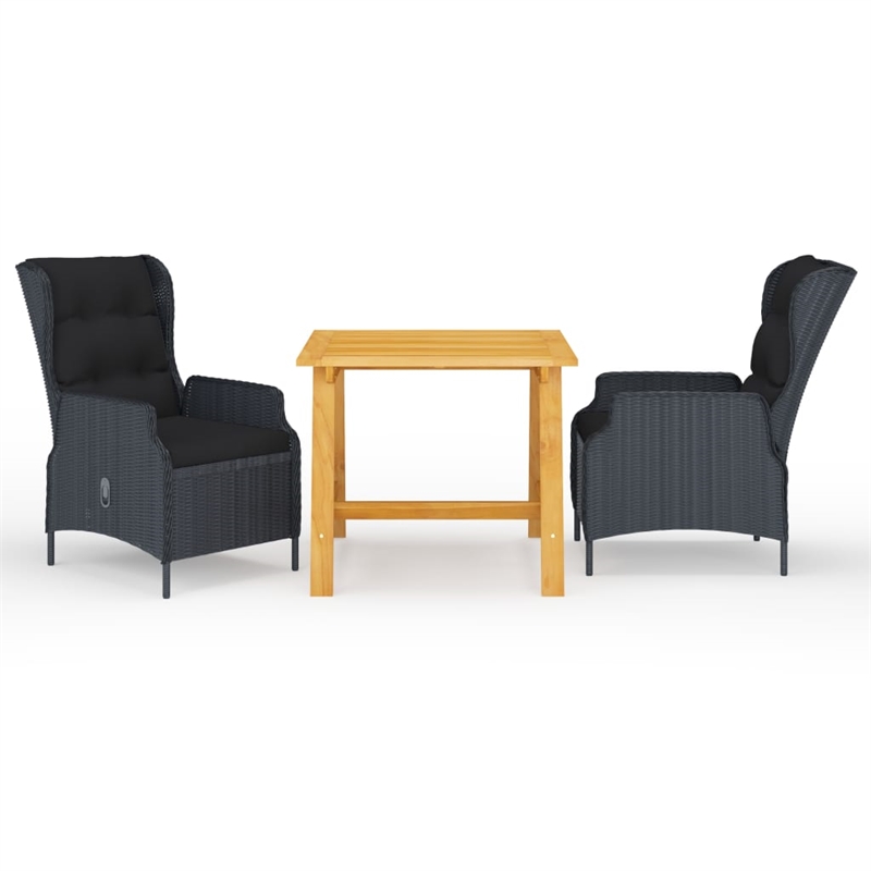 Bowery Hill Contemporary Weather-Resistant Dining Set in Dark Gray