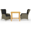 Bowery Hill Contemporary Weather-Resistant Dining Set in Brown