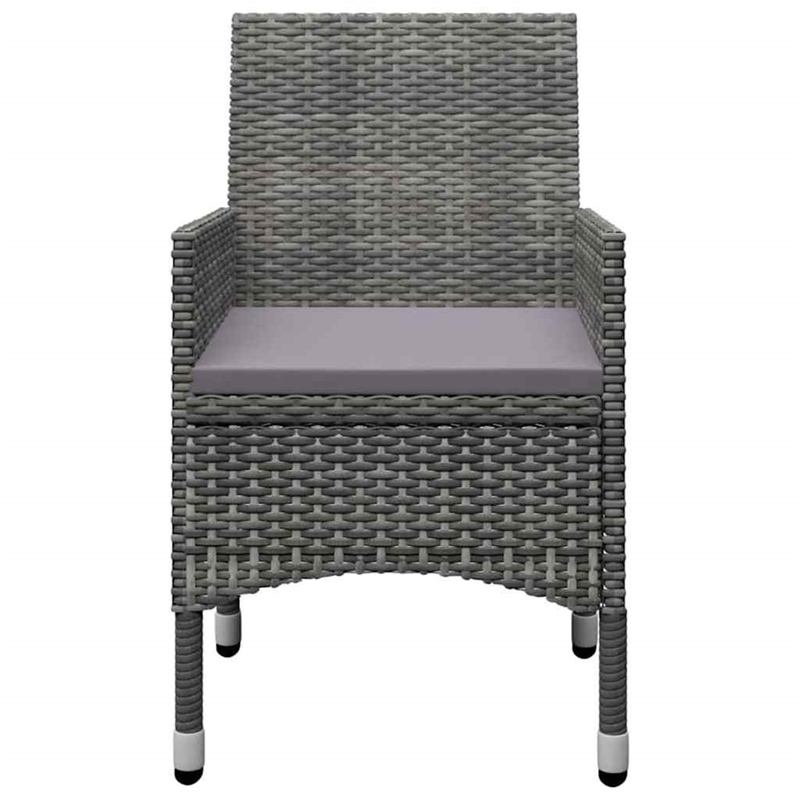 Bowery Hill Contemporary Weather-Resistant Dining Set in Gray/Dark Gray