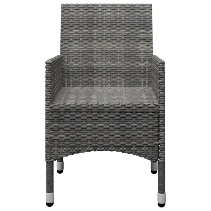Bowery Hill Contemporary Weather-Resistant Dining Set in Gray/Dark Gray