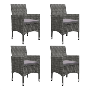 Bowery Hill Contemporary Weather-Resistant Dining Set in Gray/Dark Gray