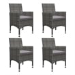 Bowery Hill Contemporary Weather-Resistant Dining Set in Gray/Dark Gray