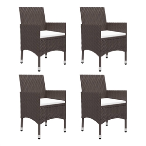 Bowery Hill Contemporary Dining Set in Brown and Cream White