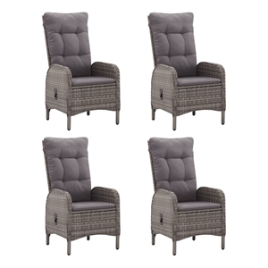Bowery Hill Solid Acacia Wood Standard Ergonomic Dining Set in Gray
