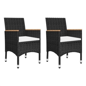 Bowery Hill Dining Set in Black Chair With Cream White Cushion