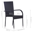 Bowery Hill Solid Acacia Wood Medium Stackable Dining Set in Black