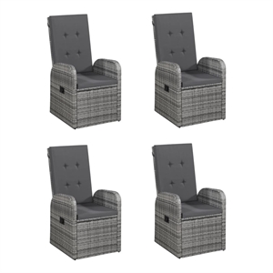 Bowery Hill Contemporary Patio Dining Set in Gray - Set of 4