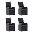 Bowery Hill Solid Acacia Wood & PE Rattan Dining Set in Black