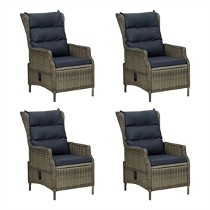Bowery Hill Solid Acacia Wood/Powder-Coated Steel/PE Rattan Dining Set in Brown