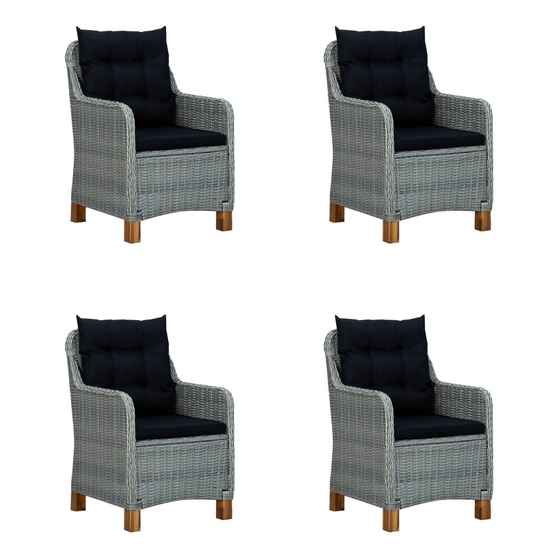 Bowery Hill Contemporary Weather-Resistant 5 Piece Dining Set in Light Gray