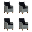 Bowery Hill Contemporary Weather-Resistant 5 Piece Dining Set in Light Gray