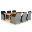 Bowery Hill Contemporary Weather-Resistant Dining Set in Light Gray/Black