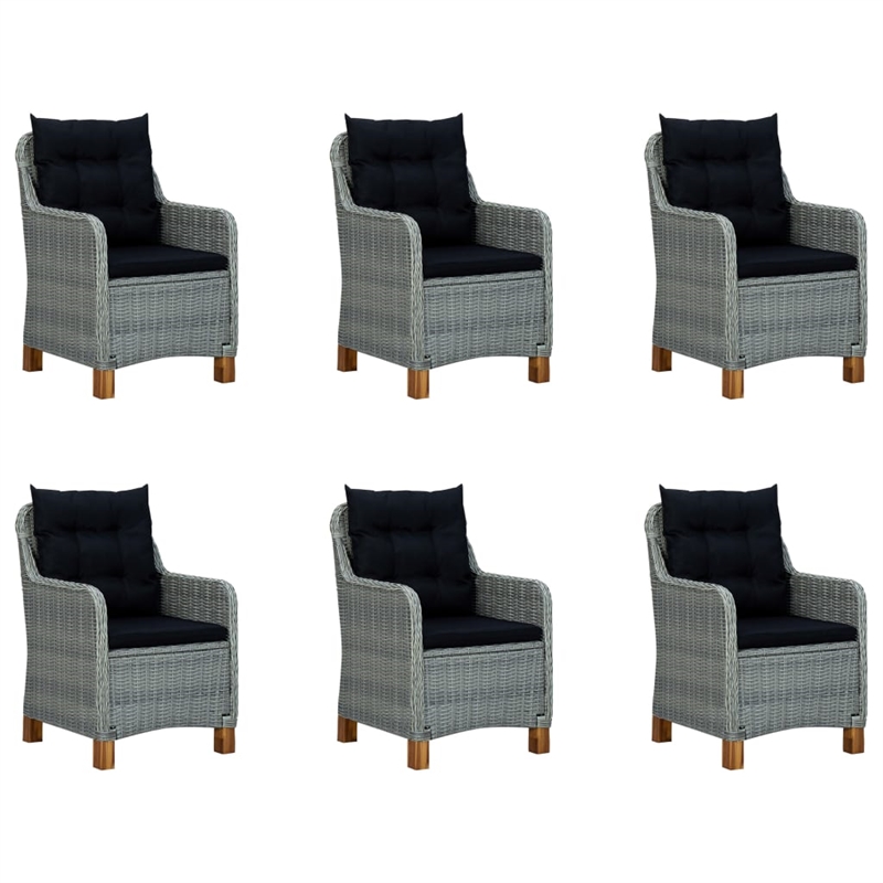 Bowery Hill Contemporary Weather-Resistant Dining Set in Light Gray/Black