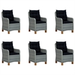 Bowery Hill Contemporary Weather-Resistant Dining Set in Light Gray/Black