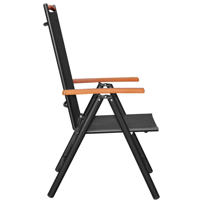 Bowery Hill Contemporary Powder-Coated Aluminum Dining Set in Black