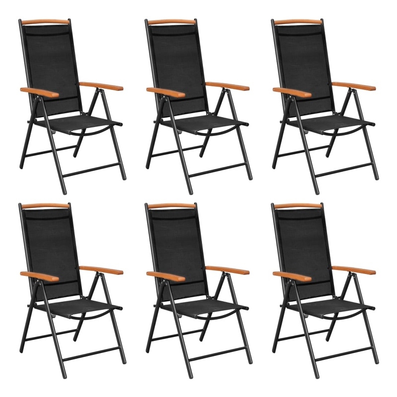 Bowery Hill Contemporary Powder-Coated Aluminum Dining Set in Black