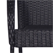 Bowery Hill Solid Acacia Wood/PE Rattan 7 Piece Stackable Dining Set in Black