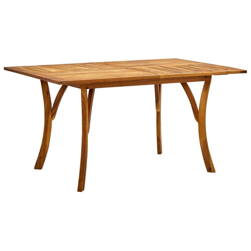 Bowery Hill Contemporary Solid Acacia Wood Stackable Dining Set in Gray