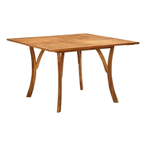 Bowery Hill Contemporary Solid Acacia Wood Dining Set in Gray