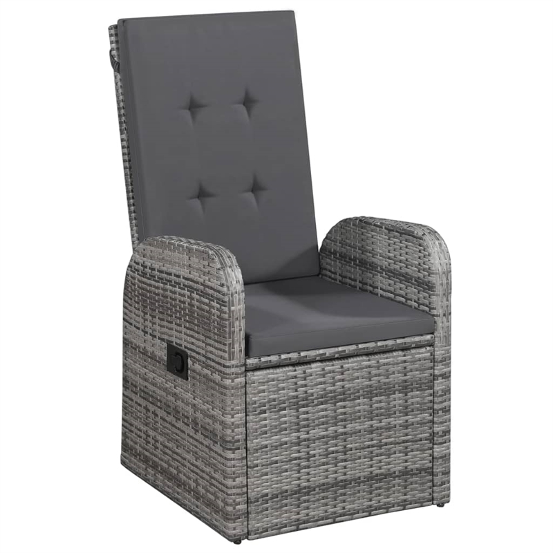 Bowery Hill Solid Acacia Wood Large Foldable Dining Set in Gray