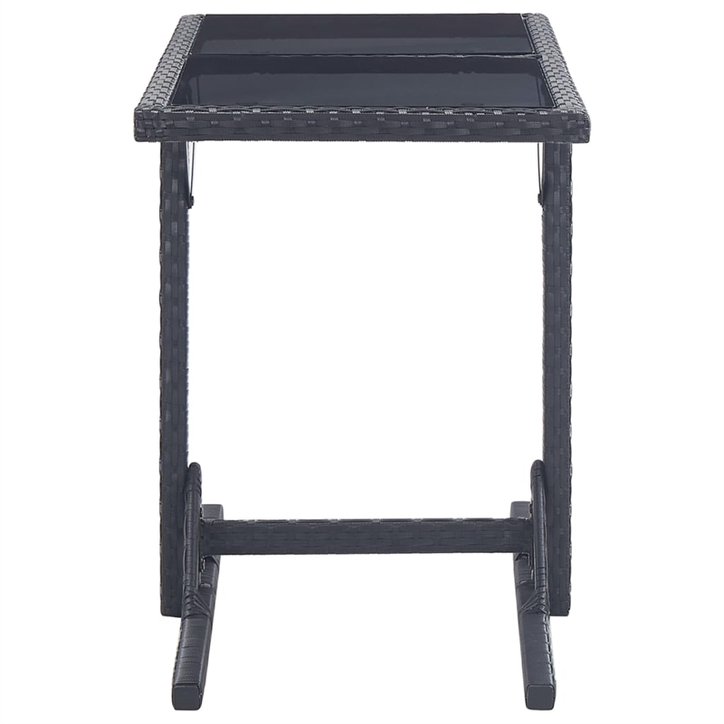 Bowery Hill Contemporary Synthetic Poly Rattan Dining Set in Black/Cream White