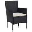 Bowery Hill Contemporary Synthetic Poly Rattan Dining Set in Black/Cream White