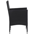 Bowery Hill Contemporary Synthetic Poly Rattan Dining Set in Black/Cream White