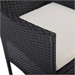 Bowery Hill Contemporary Synthetic Poly Rattan Dining Set in Black/Cream White