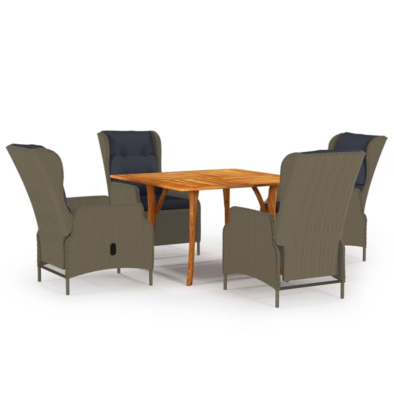Bowery Hill Contemporary Weather-Resistant Dining Set in Brown