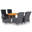 Bowery Hill Contemporary Weather-Resistant Dining Set in Dark Gray