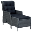 Bowery Hill Contemporary Weather-Resistant Dining Set in Dark Gray